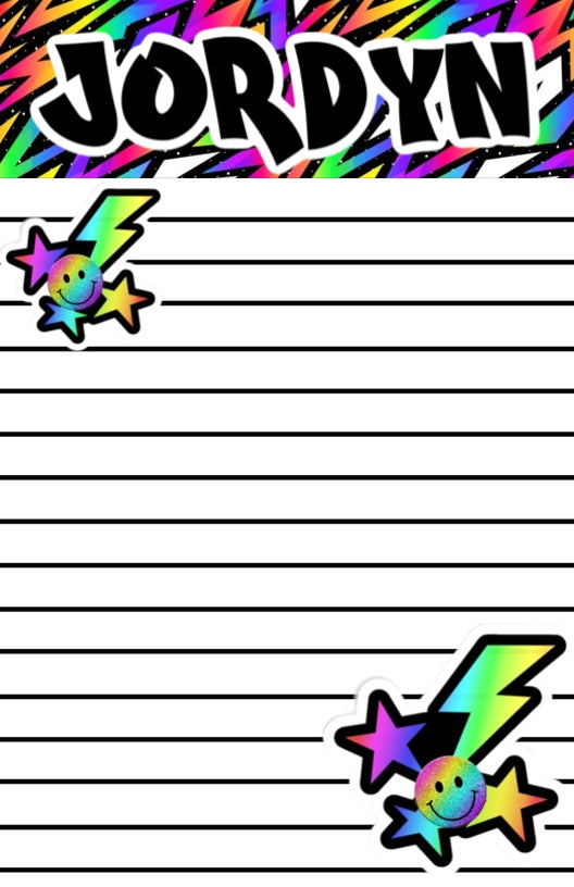 Electric Stars & Smiles Custom Notepad