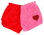 Pajama Shorts (girls) - Two-Toned with Glitter Heart