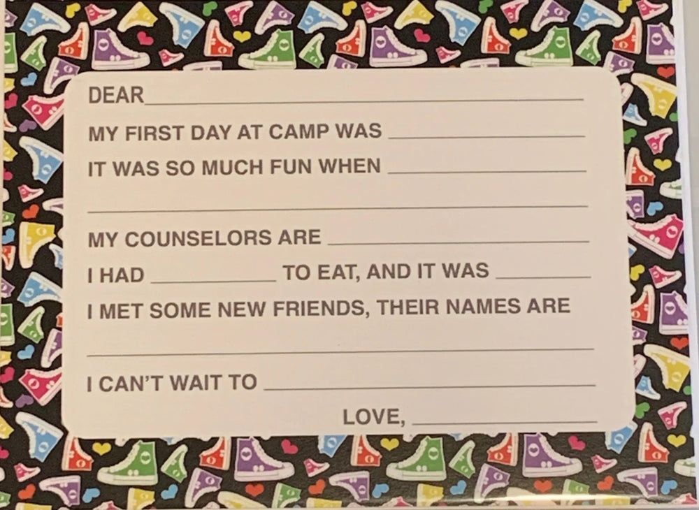 First Day of Camp Fill- In Note Card