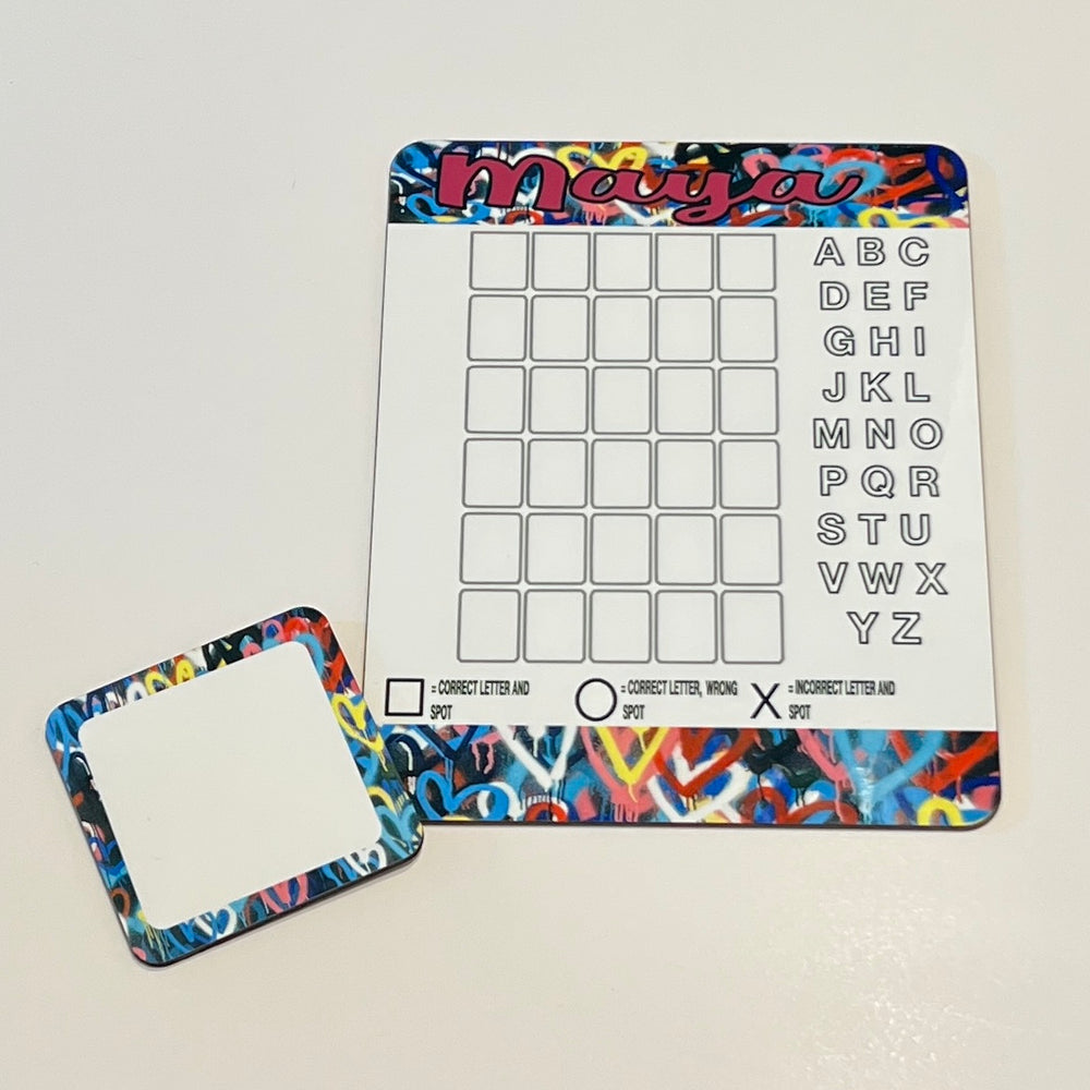 Sample Sale - Maya - Graffiti Hearts Wordle Dry Erase Board