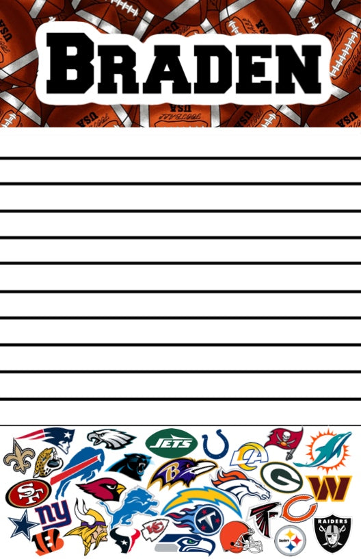 Football Logos Custom Notepad