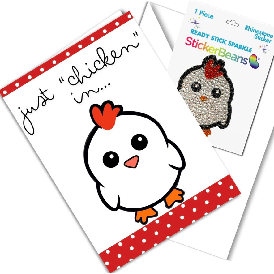 StickerBean Greeting Card - Just Chicken In