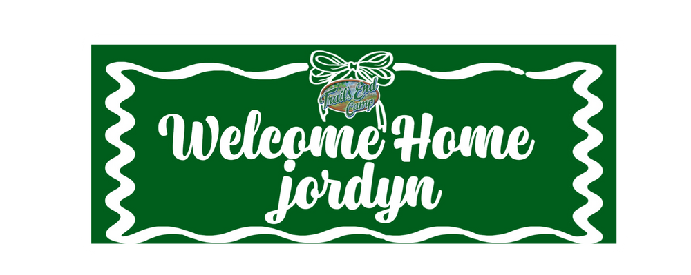 Welcome Home Banner - Camp Color Bow with Logo