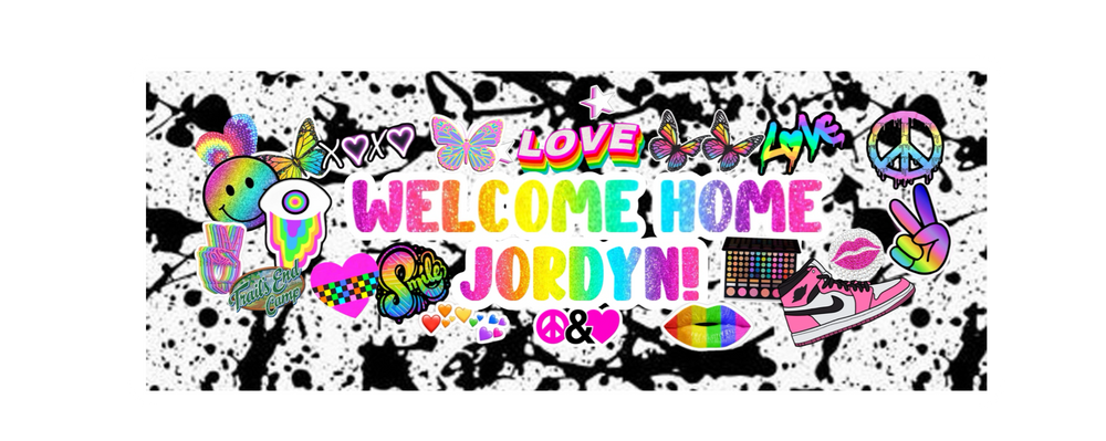 Welcome Home Banner - Rainbow Splatter
