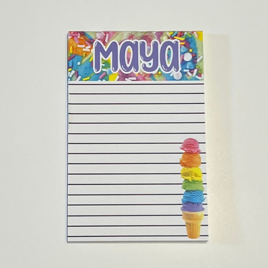Sample Sale - Maya - Stacked Ice Cream Striped Notepad
