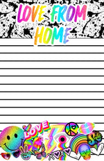 Rainbow Splatter News from Home Notepad