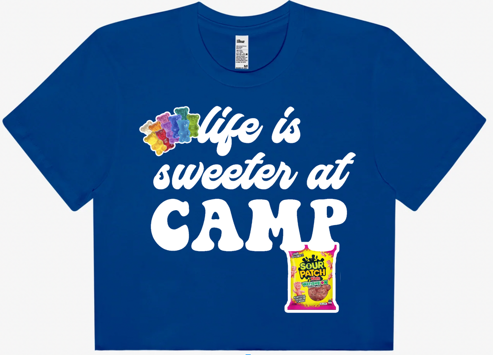 Life is Sweeter at Camp Patch Decal Cropped Tee