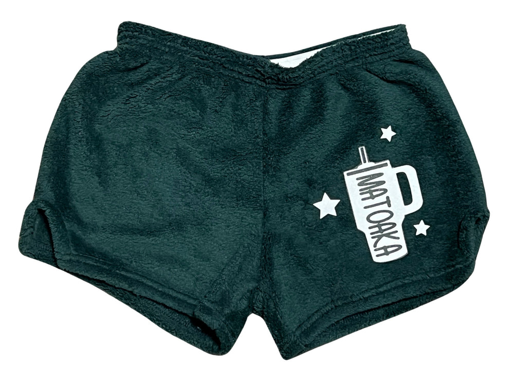 Fuzzy Pajama Shorts (girls) - Shorts with Camp Name "Stanley" Cup & Stars