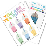 StickerBean Greeting Card - Tea-Riffic