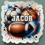Sports Balls - Large Removable Vinyl Sticker