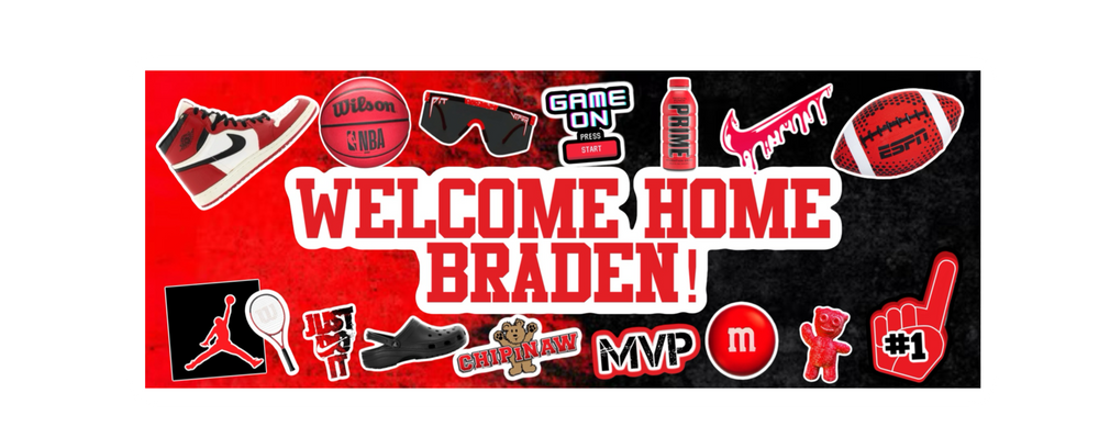 Welcome Home Banner - Boy Camp Color Collage