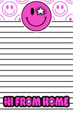 Pink Star Smile News from Home Notepad