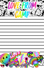 Rainbow Splatter News from Camp Notepad