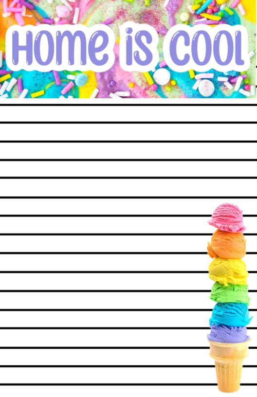 Stacked Ice Cream News from Home Notepad