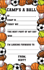 Sketched Sports Balls Personalized Fill-In Notepad