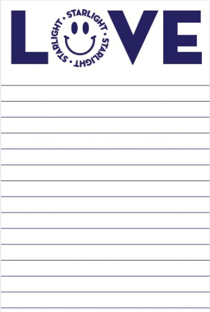 Love Happy w Camp Name Notepad