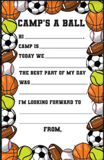 Sketched Sports Balls Fill-In Notepad