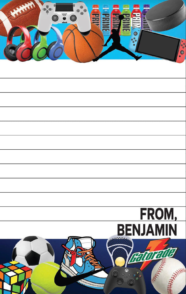Sports & Games Collage Personalized Notepad