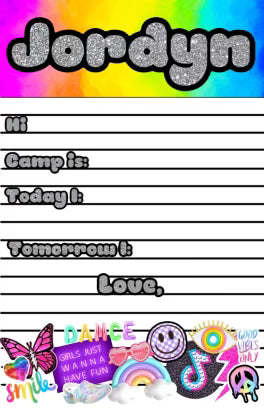Rainbow Girly Fill-In Custom Notepad