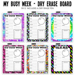 Weekly Planner Dry Erase Board - Choose your Pattern