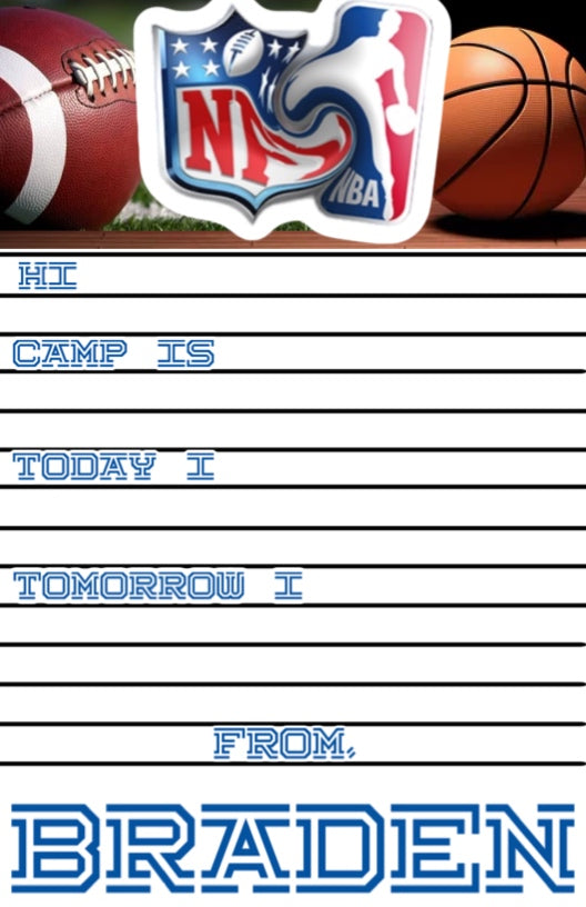 NBA/NFL Mashup Fill-In Custom Notepad