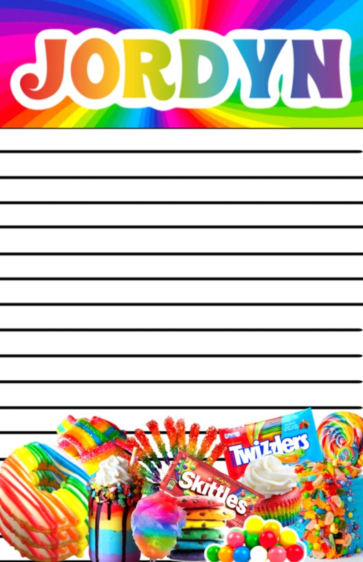 Rainbow Candy Custom Notepad