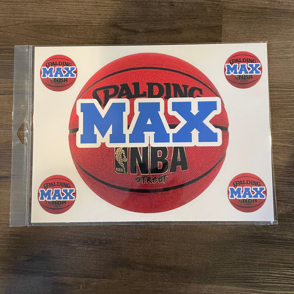 Sample Sale - Max - Large Basketball Name Decal Sheet