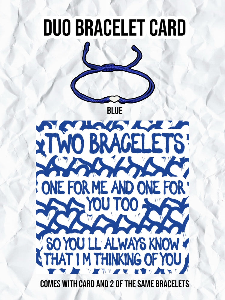 Duo Bracelet Card - Blue Heart