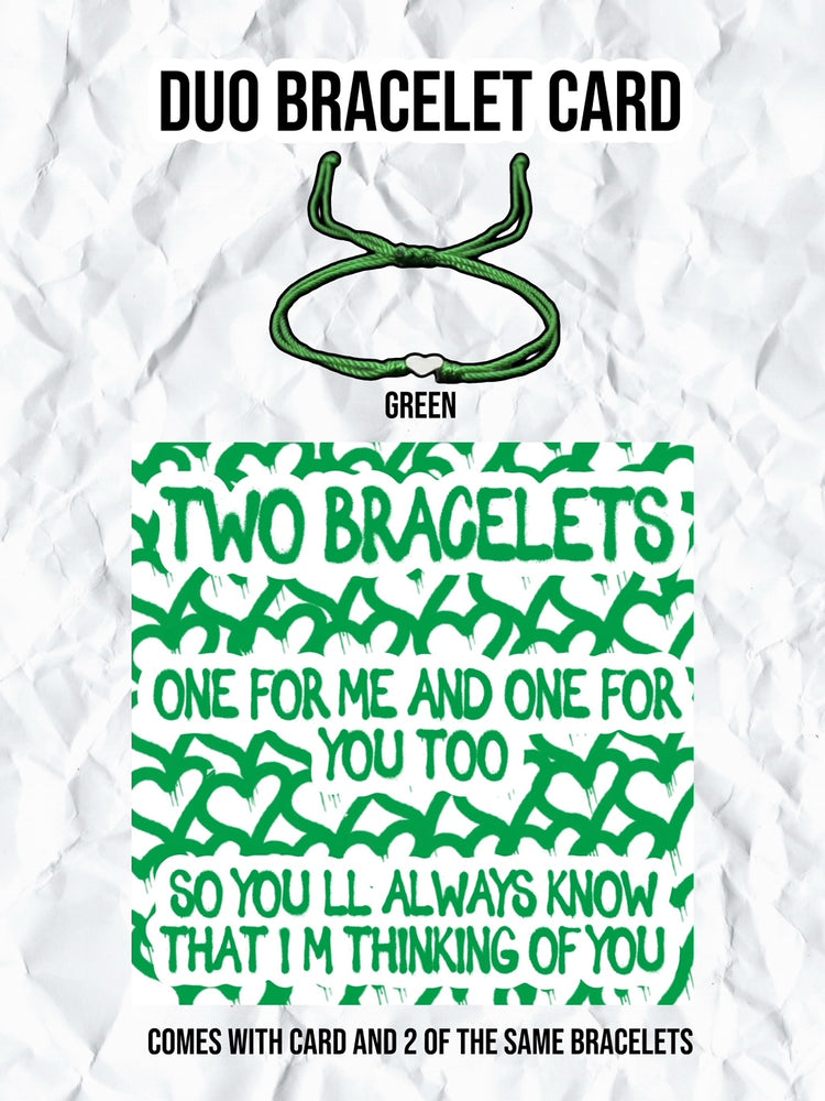 Duo Bracelet Card - Green Heart