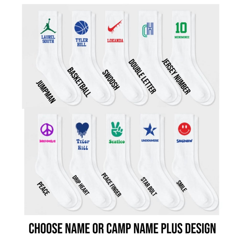 Crew Socks with Camp Name & Design