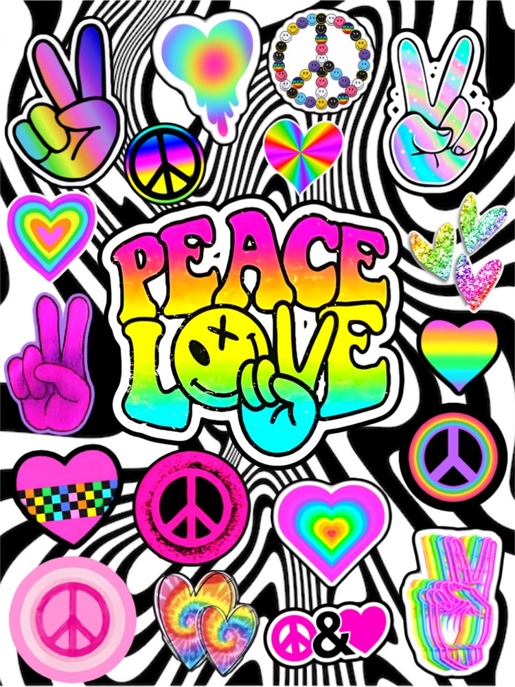 Sticker Greeting Cards - Peace & Love