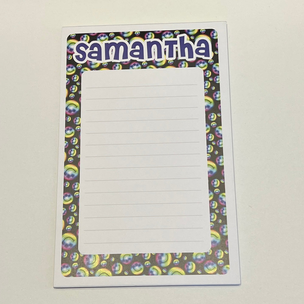 Sample Sale - Samantha - Rainbow Smiley Face Striped Notepad