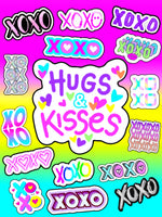 Sticker Greeting Cards - Hugs & Kisses