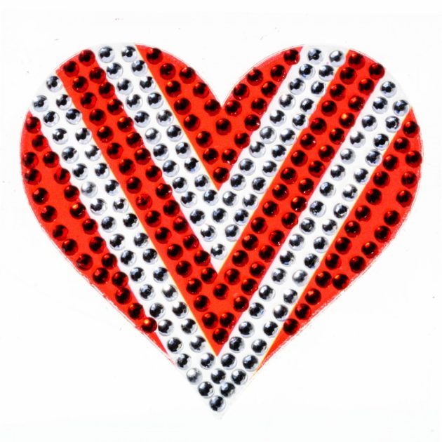 Red & White Heart - 2" StickerBeans Sticker
