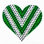 Green & White Heart - 2" StickerBeans Sticker
