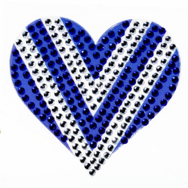Blue & White Heart - 2" StickerBeans Sticker