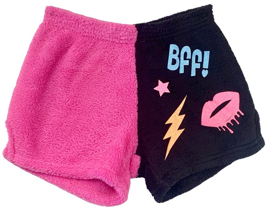Fuzzy Pajama Shorts (girls) - Fuscia/Black Fun Stuff