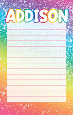 Brights w White Splatter Personalized Notepad