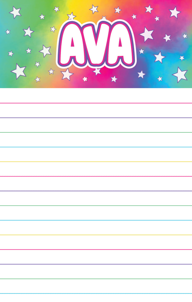 Stars on Bright Gradient Personalized Notepad
