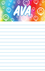 White Spray Painted Smiley Faces Personalized Notepad