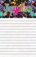 Splatter Party Personalized Notepad