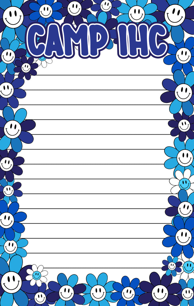 Smiling Daisies w Camp Name Notepad