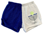 Fuzzy Pajama Shorts (girls) - Hanukkah Menorah