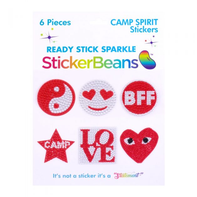 StickerBeans - Set of 6 Spirit Stickers - Red