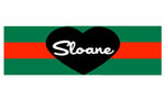 Green/Red Stripe Rectangle Nameplate Decal