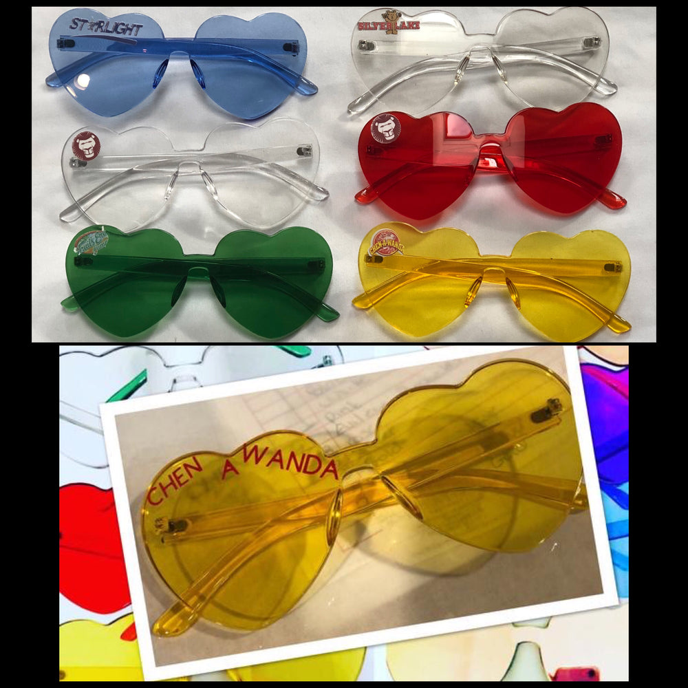 Custom Colored Heart Glasses