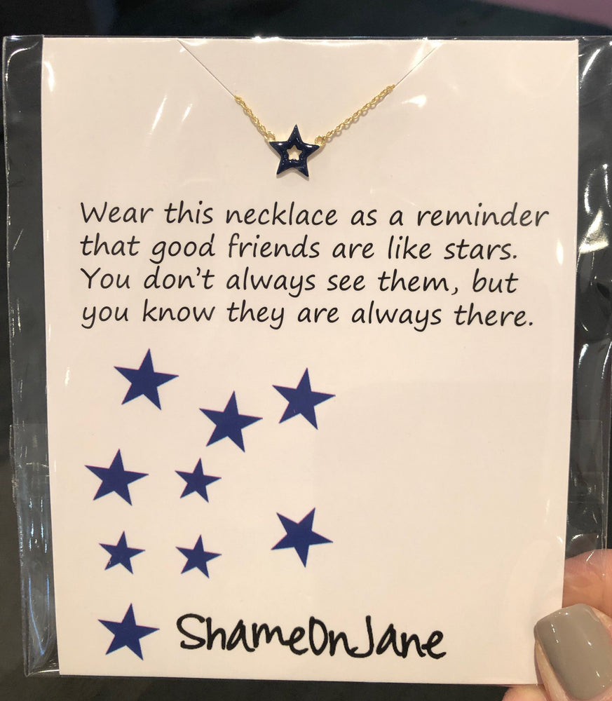 Enamel Star Necklace on a Friendship Card
