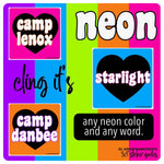 Square Neon Heart Decal