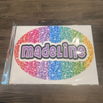 Sample Sale - Madeline - Rainbow Glitter Name Decal