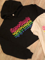 Neon Rainbow Repeat Name Cropped Sweatshirt